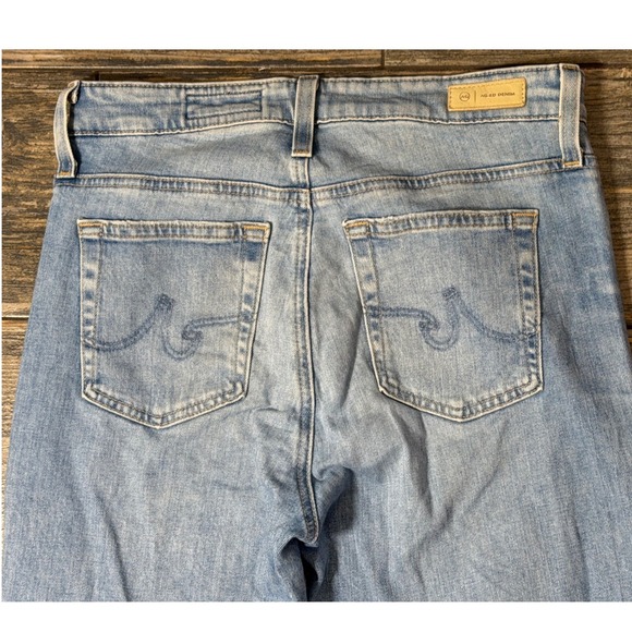 AG Adriano Goldschmied Farrah Boot High Rise Light Wash Fray Hem Jeans 28R Flare - Picture 12 of 12